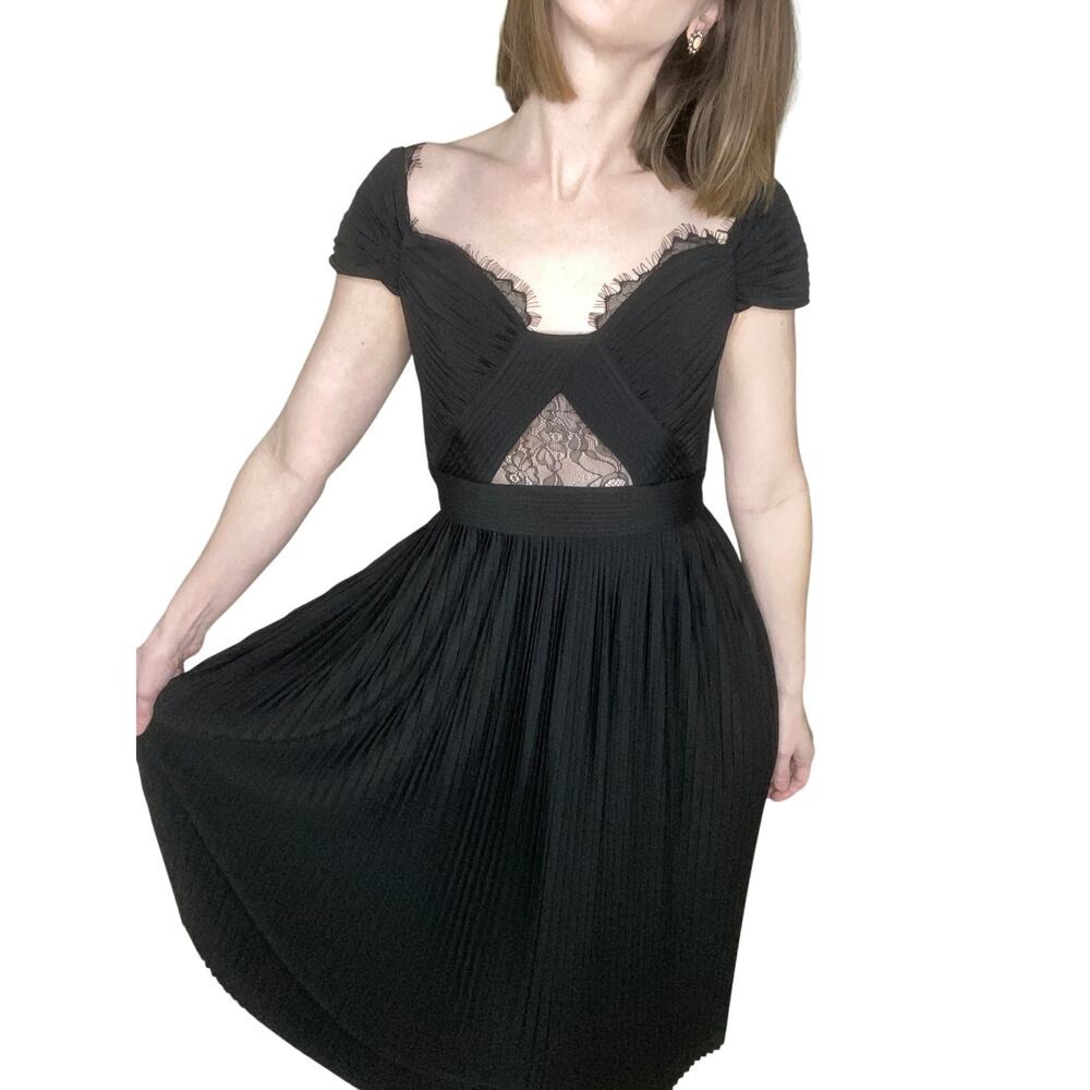 ASOS Black Pleated Lace Eyelash Trim Maxi Dress 2 Romantic Goth Whimsigoth